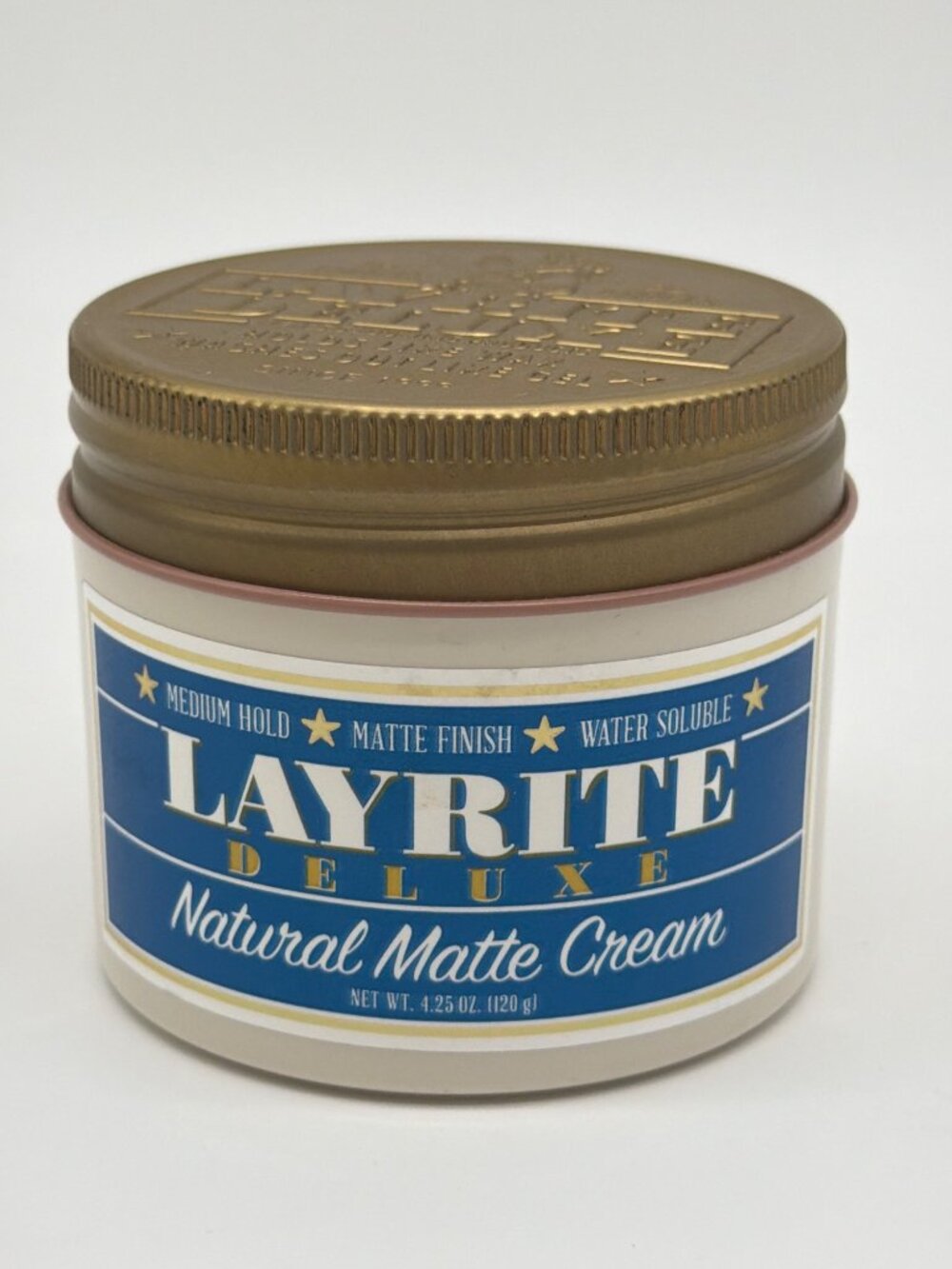 Layrite Deluxe Natural Matte Cream 4.25 Oz Medium Hold & Matte Finish Water Solu